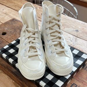 High-Top Cream Sneakers
